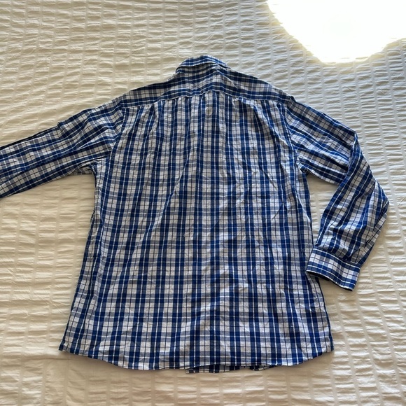 Tommy Hilfiger blue plaid button down - Picture 3 of 4